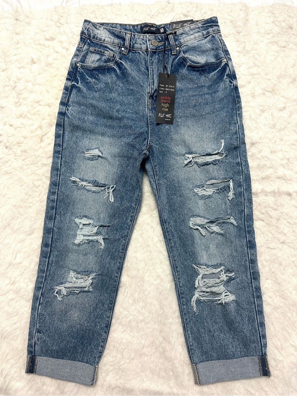 Blue Age High-Rise Ankle Jeans - Light Blue Wash